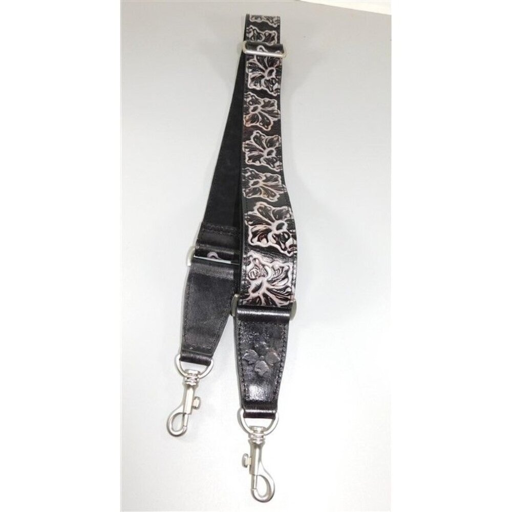 7/972 NWOT Patricia Nash Leather Bag/Guitar Strap w/Flower Design 46" Adjustable